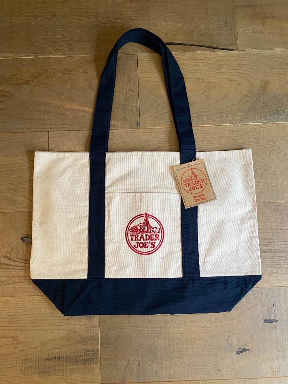 Trader Joe’s Blue Tote Bag Large NWT
